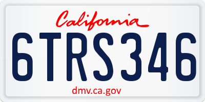 CA license plate 6TRS346