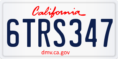 CA license plate 6TRS347