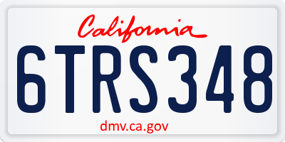 CA license plate 6TRS348