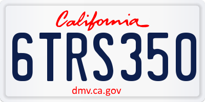 CA license plate 6TRS350