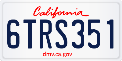 CA license plate 6TRS351