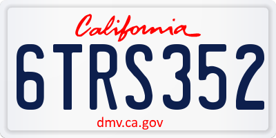 CA license plate 6TRS352