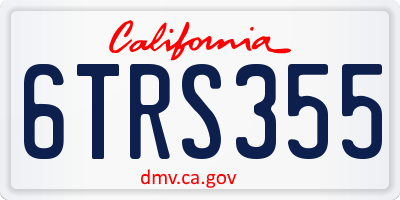 CA license plate 6TRS355