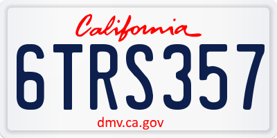 CA license plate 6TRS357