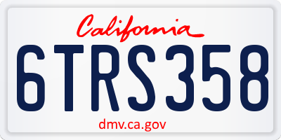 CA license plate 6TRS358