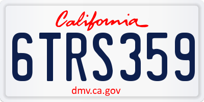 CA license plate 6TRS359