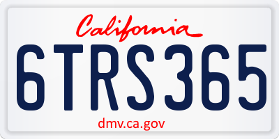 CA license plate 6TRS365
