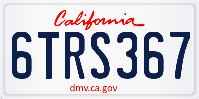 CA license plate 6TRS367
