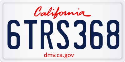 CA license plate 6TRS368