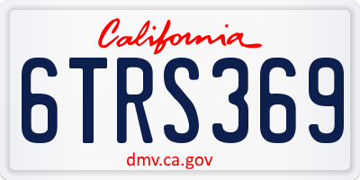 CA license plate 6TRS369