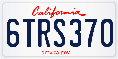 CA license plate 6TRS370