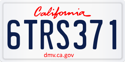 CA license plate 6TRS371