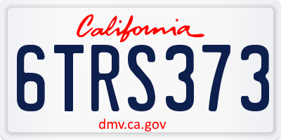CA license plate 6TRS373