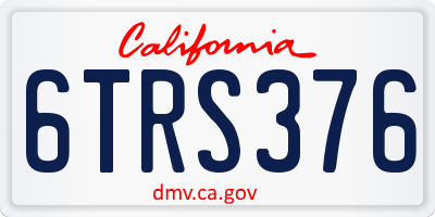CA license plate 6TRS376
