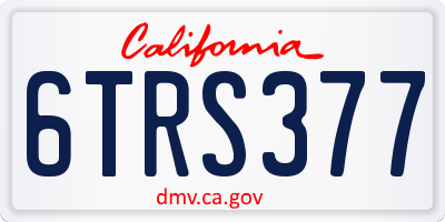 CA license plate 6TRS377