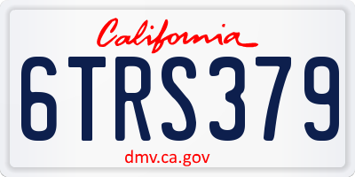 CA license plate 6TRS379