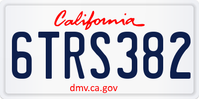 CA license plate 6TRS382