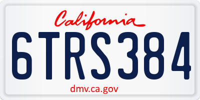 CA license plate 6TRS384
