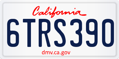 CA license plate 6TRS390