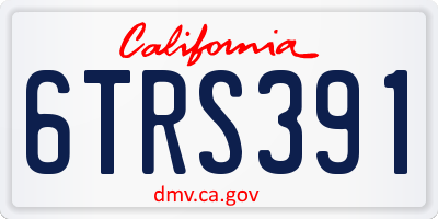 CA license plate 6TRS391