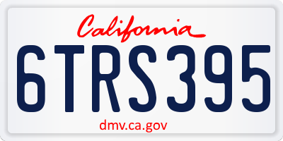CA license plate 6TRS395