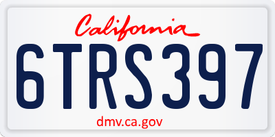 CA license plate 6TRS397