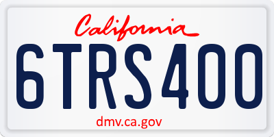 CA license plate 6TRS400