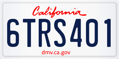 CA license plate 6TRS401