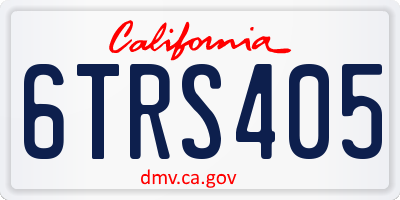 CA license plate 6TRS405