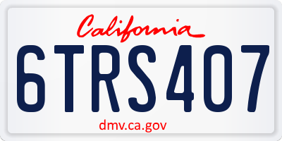 CA license plate 6TRS407