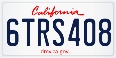 CA license plate 6TRS408