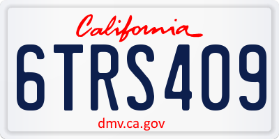 CA license plate 6TRS409