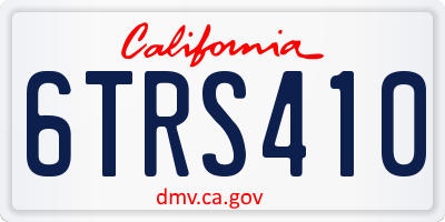 CA license plate 6TRS410