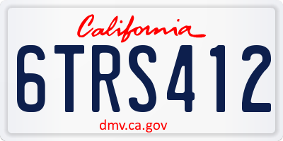 CA license plate 6TRS412