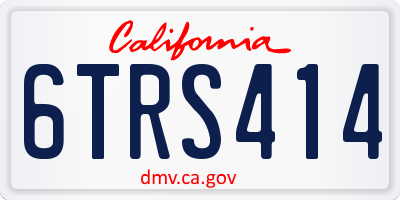 CA license plate 6TRS414