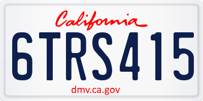 CA license plate 6TRS415