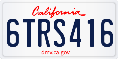 CA license plate 6TRS416