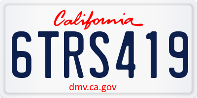 CA license plate 6TRS419