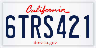 CA license plate 6TRS421