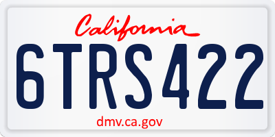 CA license plate 6TRS422