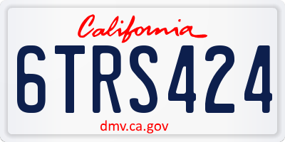 CA license plate 6TRS424