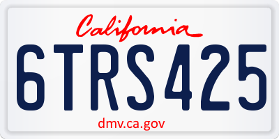 CA license plate 6TRS425