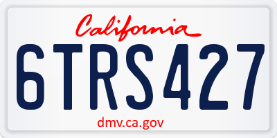 CA license plate 6TRS427