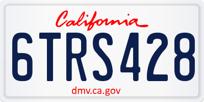 CA license plate 6TRS428