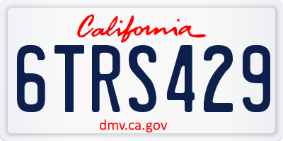 CA license plate 6TRS429