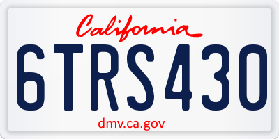 CA license plate 6TRS430