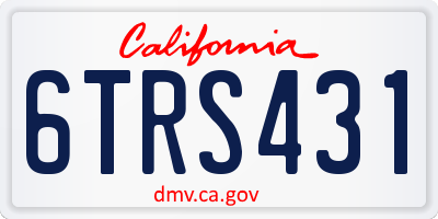 CA license plate 6TRS431