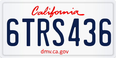 CA license plate 6TRS436