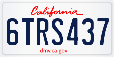 CA license plate 6TRS437