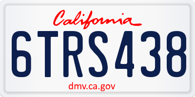 CA license plate 6TRS438
